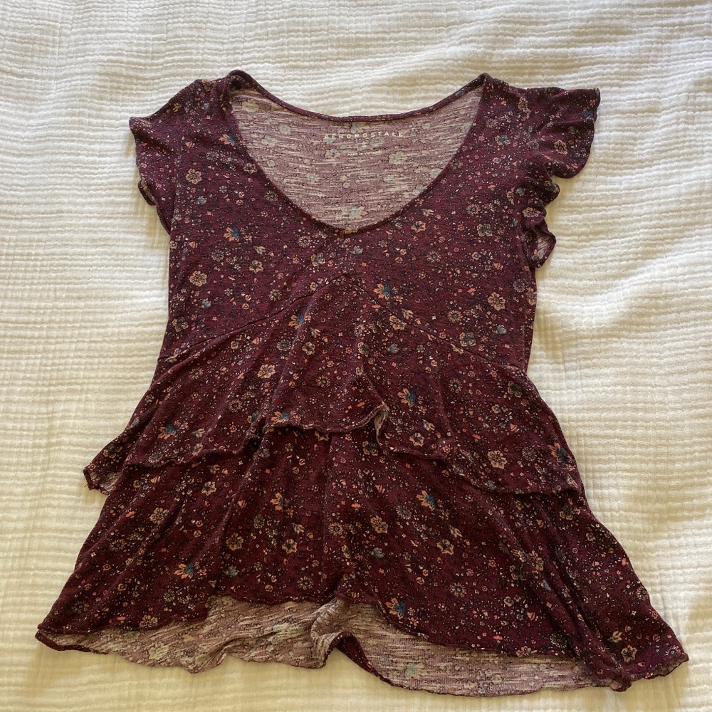 Aeropostale soft ruffle top size small